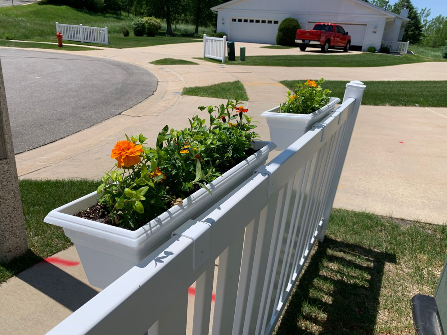 Flower Boxes on Yard Fence
